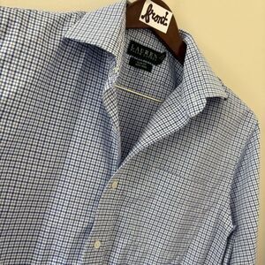 Lauren Ralph Lauren Blue & White Patterned Button Down Dress Shirt men's sz 15.5